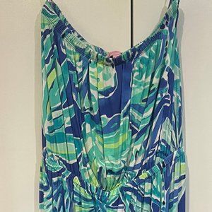 Lilly Pulitzer Marlissa Maxi Beckon Blue Palm Passage Size Medium